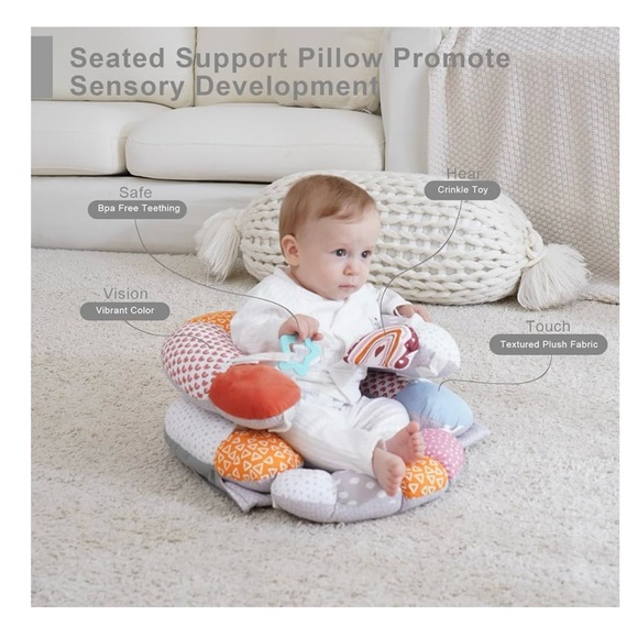 MIIMER 2 -in -1 -tummy time baby mat and seated tummy time pillow - Picture 3 of 11
